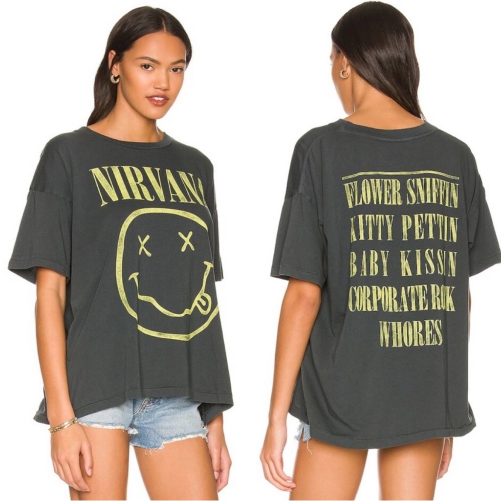 Daydreamer Nirvana Flower Sniffin Band Graphic Tee